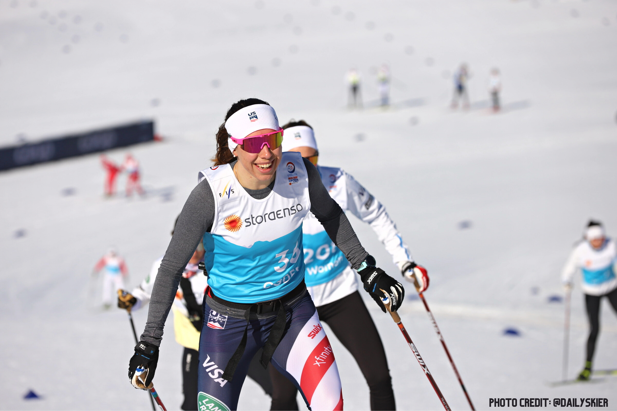Katharine Ogden skis