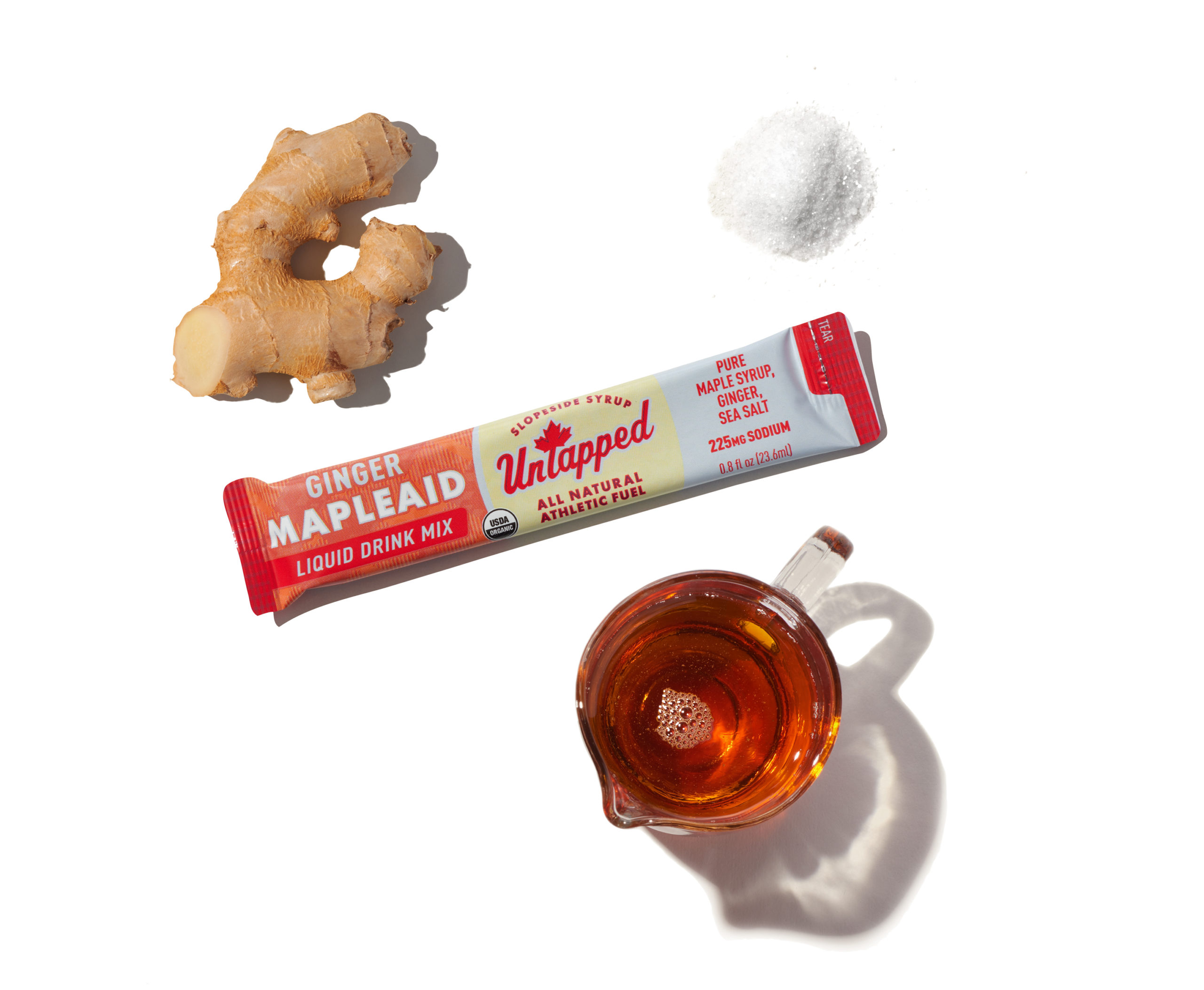 Liquid Ginger Mapleaid Packet with ingredients